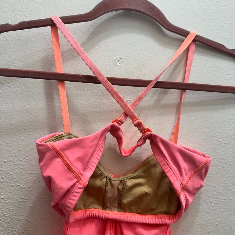 Lululemon Strappy Hot Pink Skinny Strap Tank Top Size 4 - Picture 5 of 8